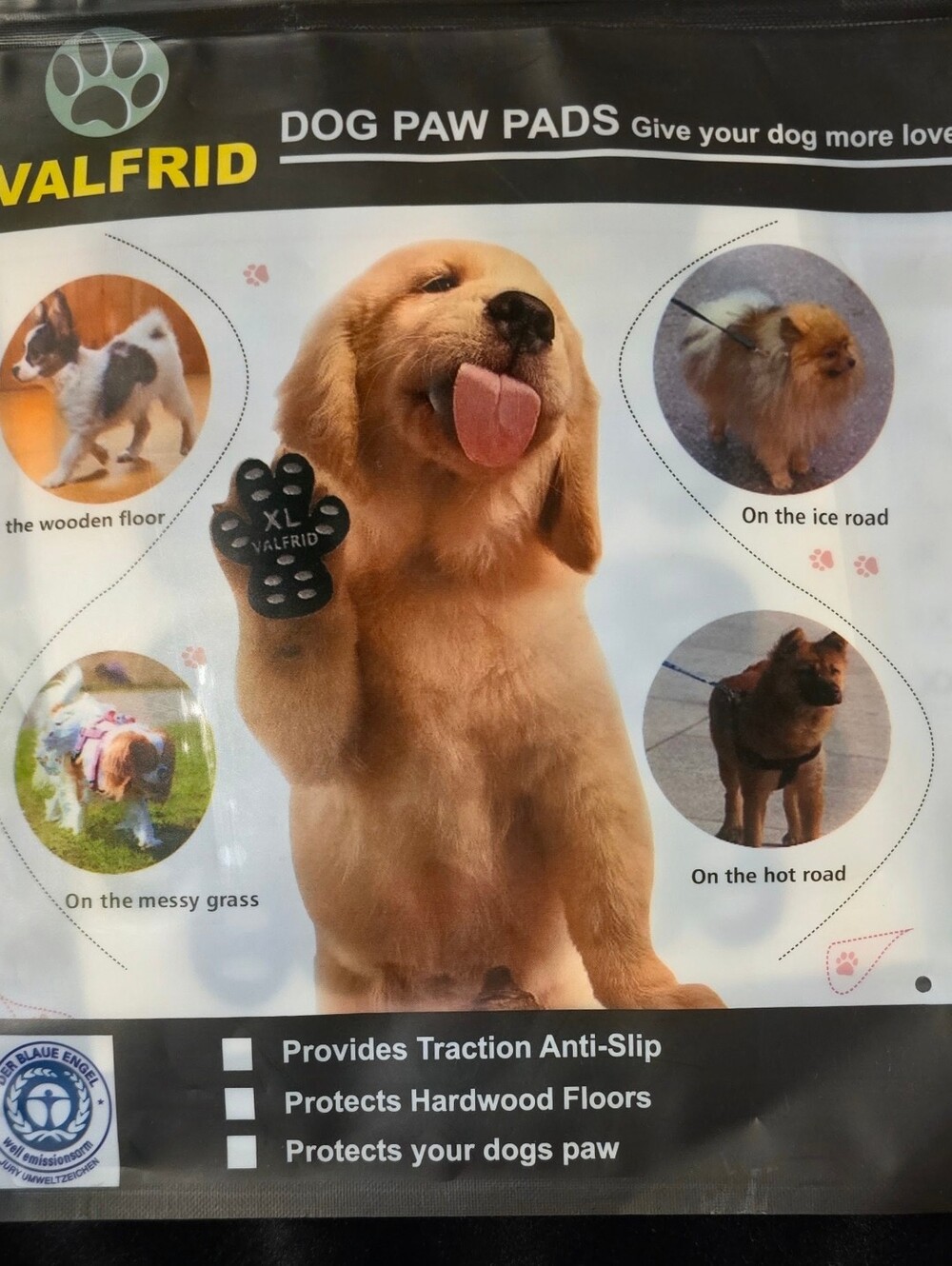 VALFRID Dog Paw Pads XXL 24 Pc Anti-Slip Traction Grips 61-80 lbs NEW
